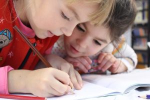 kids drawing with pencil