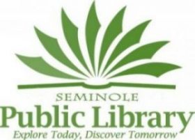 Seminole Public Library logo with words, Explore Today, Discover Tomorrow